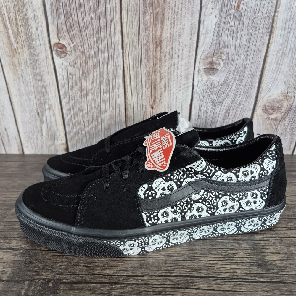 Vans Dia De Los Muertos Skulls Sk8-Low Black White Sneakers Mens Sz 11.5 (NWT)
